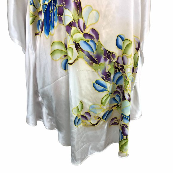 Coastal Grandmother Ledamon Silk Kaftan L - Picture 8 of 10